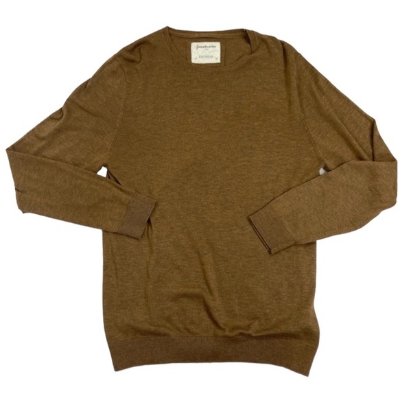 Stradivarius mens tan brown lightweight knit sweater. Size Large - Picture 1 of 7